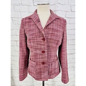 Jaclyn Smith Pink Tweed Blazer Office Preppy Jacket Elle Woods Professional 10